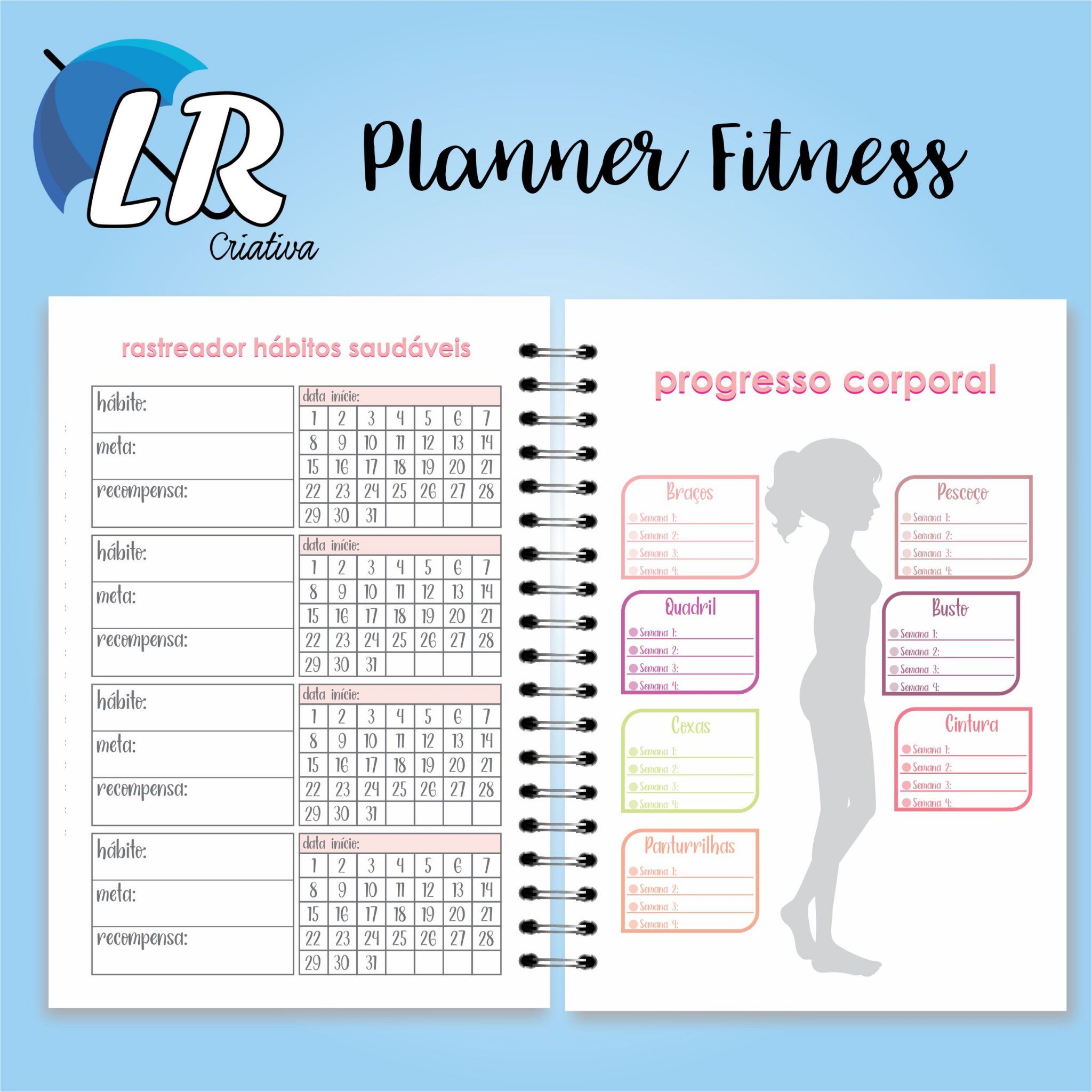 Planner Fitness LR Criativa