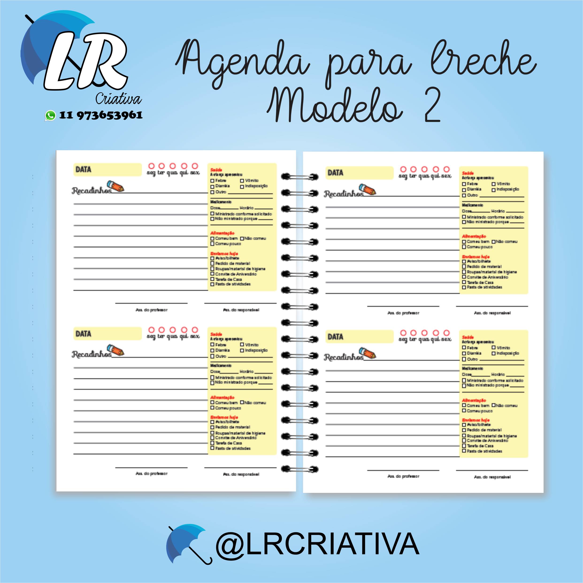 50 Agenda Escolar – LR Criativa