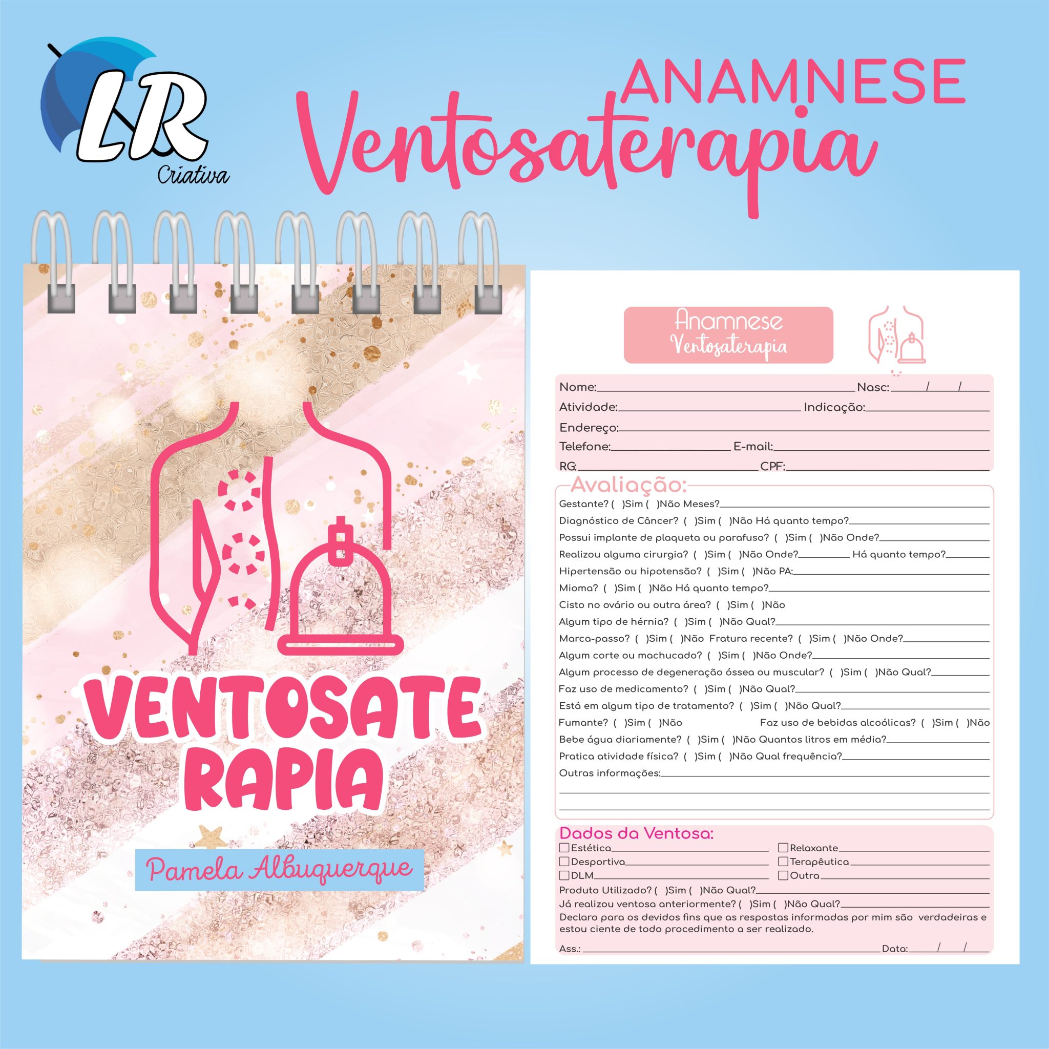 Caderno De Anamnese Ventosaterapia Lr Criativa 8875